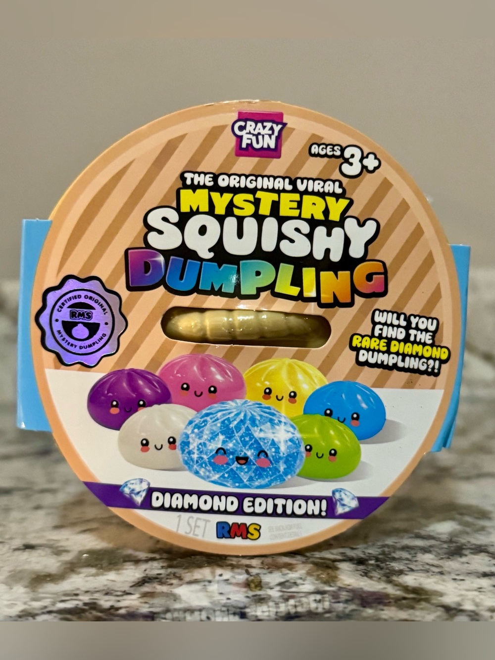 3 Mystery Squishy Dumpling - Diamond Edition Plush Toy Unopened Factory Sealed